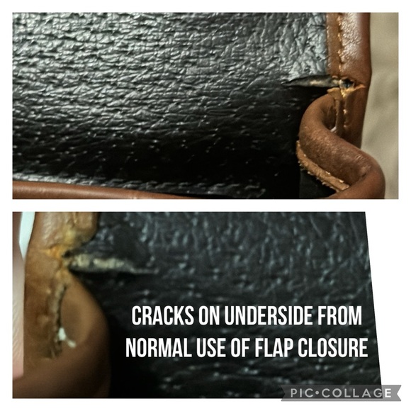 Vintage Longchamp Crossbody Bag-Leather-Brown Tones/Black-Flap Snap Closure - Picture 14 of 17